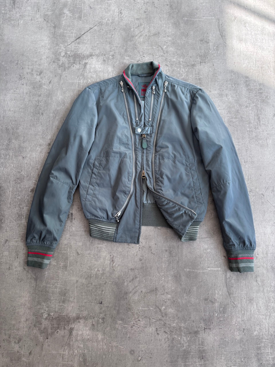 Marithe Francois Girbaud Sage Nylon Technical Bomber Jacket