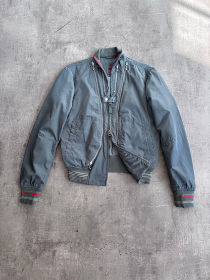 Marithe Francois Girbaud Sage Nylon Technical Bomber Jacket