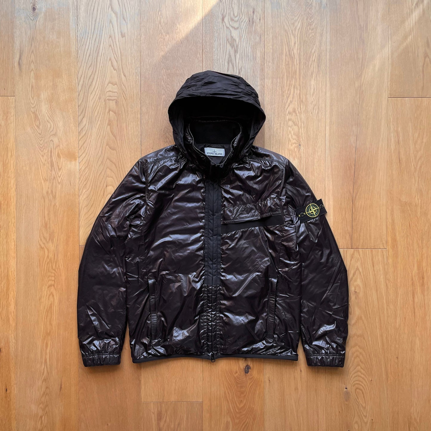 Stone Island Pertex Quantum Y Primaloft Concealed Hood Jacket | Large, Burgundy