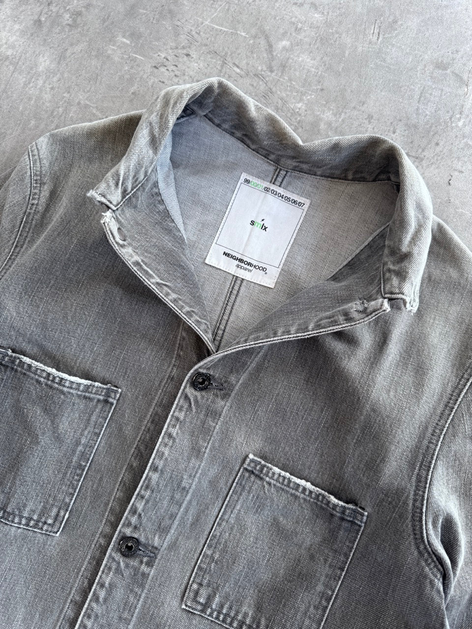 Neighbourhood Grey Distressed Denim Jacket