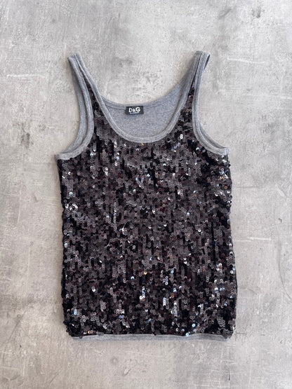 D&G Grey Sequin Tank