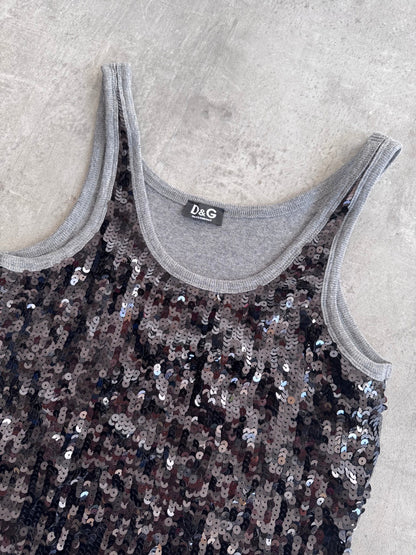 D&G Grey Sequin Tank