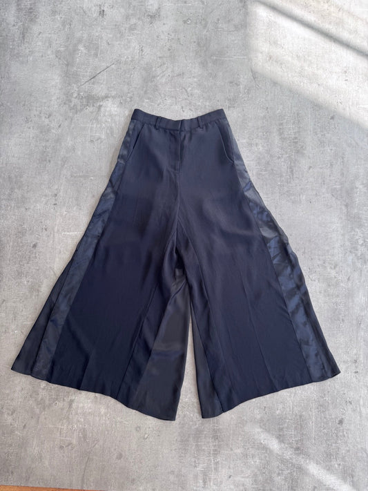 Sacai Black Silk Enlarged Trousers