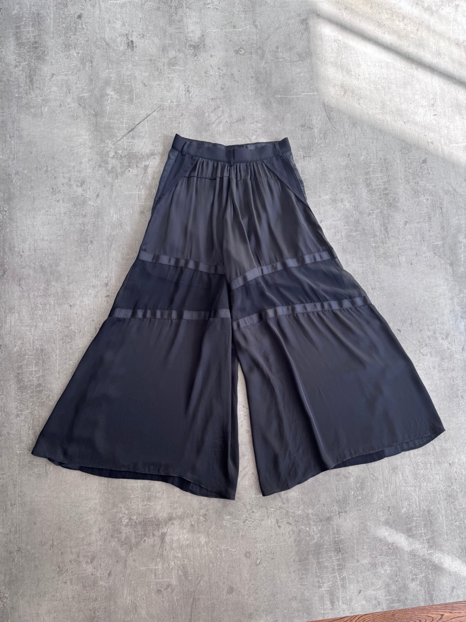 Sacai Black Silk Enlarged Trousers