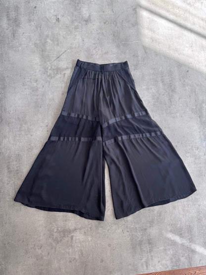 Sacai Black Silk Enlarged Trousers