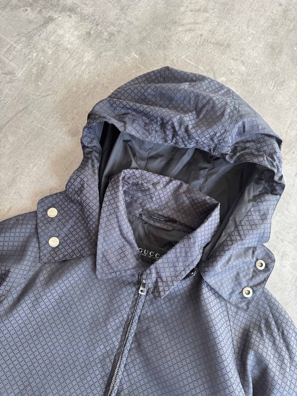 Gucci Diamond Detail Navy Windbreaker