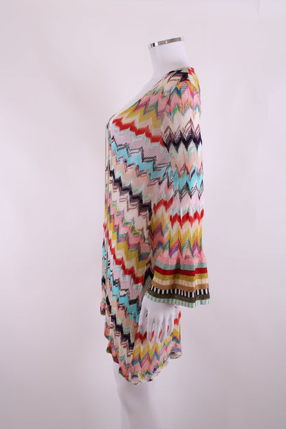 Missoni Mare L/S Chevron Beach Dress Multi Coloured 8 | O/S, Red