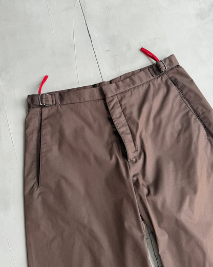 PRADA SPORT 'BELLA HADID' WIDE LEG STRAP TROUSERS - M | Medium, Brown