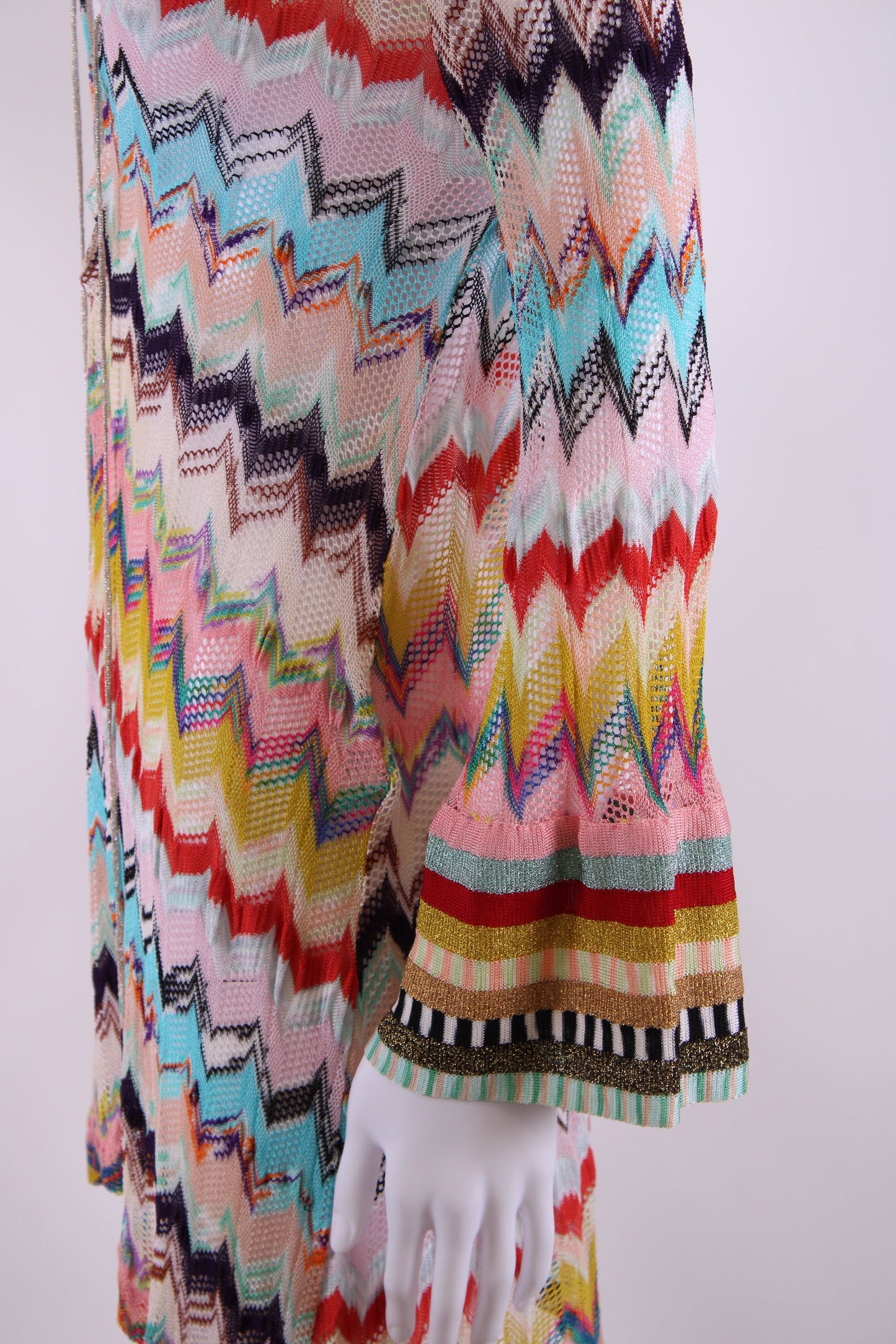 Missoni Mare L/S Chevron Beach Dress Multi Coloured 8 | O/S, Red