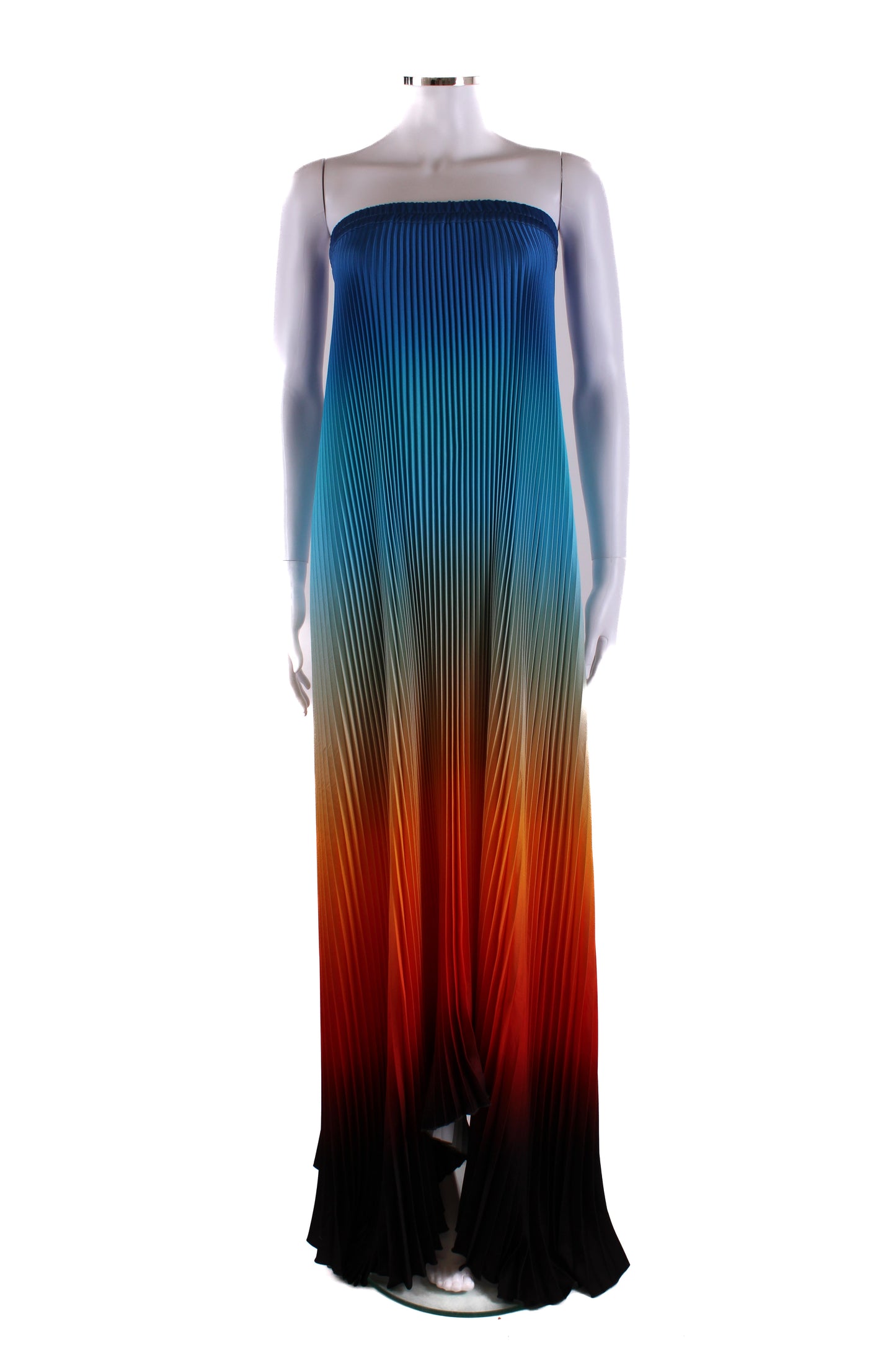 L'idee Bisous Strapless Pleated Dress Ibiza Sunset - Blue/ Orange 8 | O/S, Blue