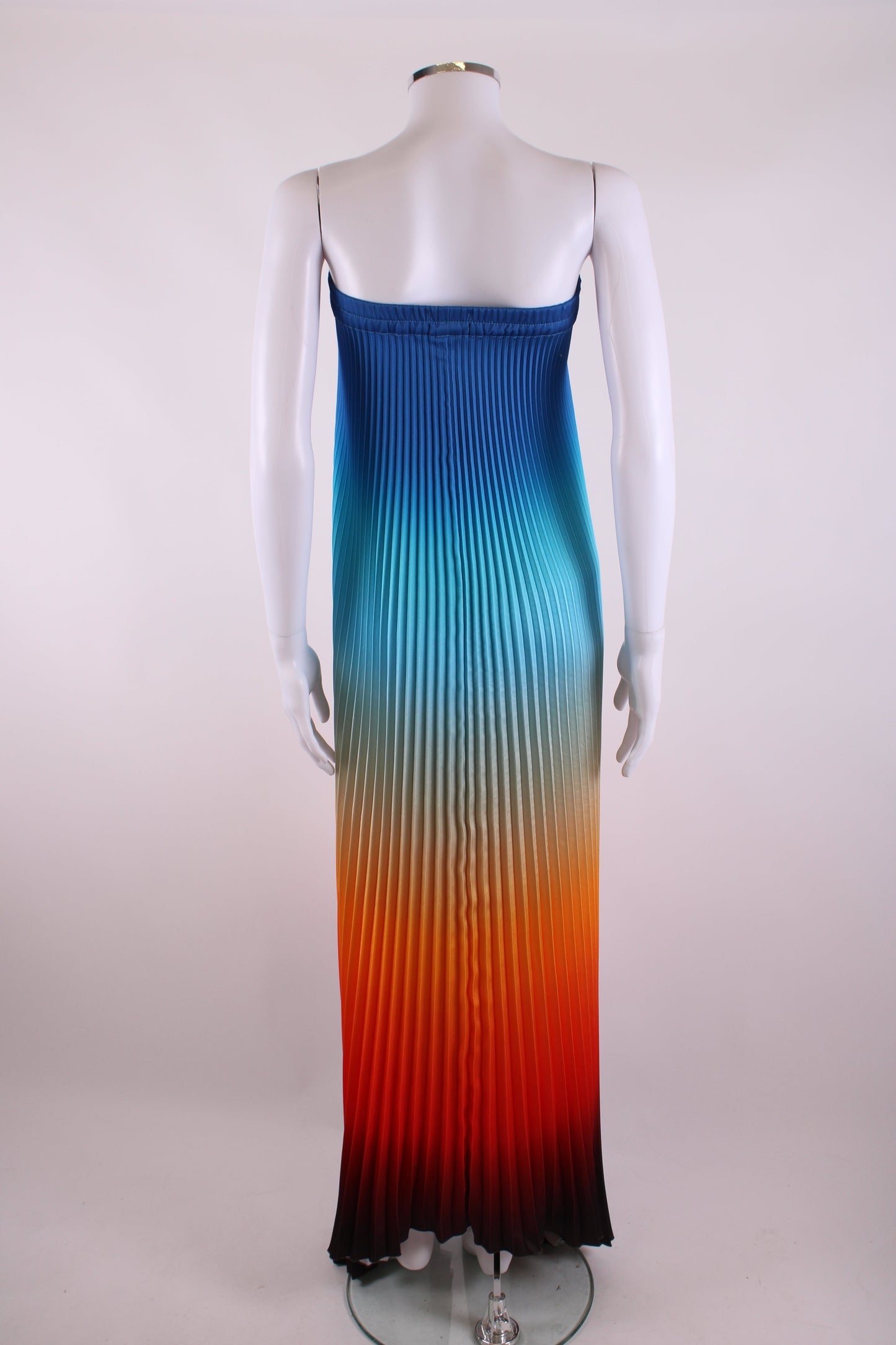 L'idee Bisous Strapless Pleated Dress Ibiza Sunset - Blue/ Orange 8 | O/S, Blue