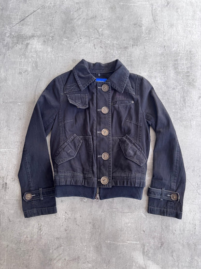 Burberry Blue Label Black Cropped Cotton Jacket