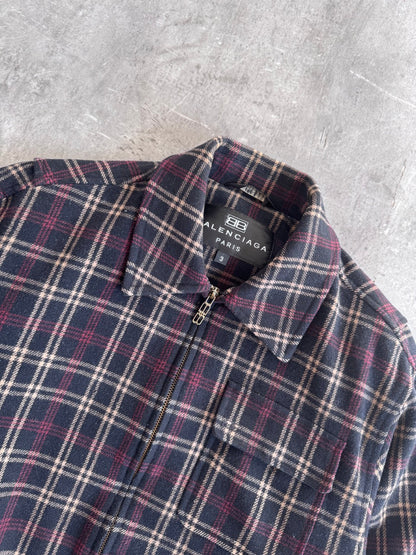 Balenciaga Wool Plaid Harrington Jacket