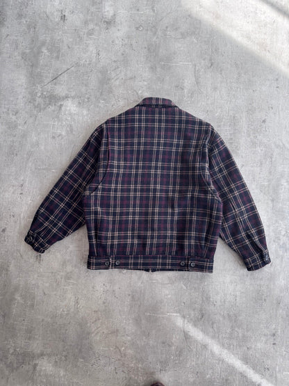 Balenciaga Wool Plaid Harrington Jacket