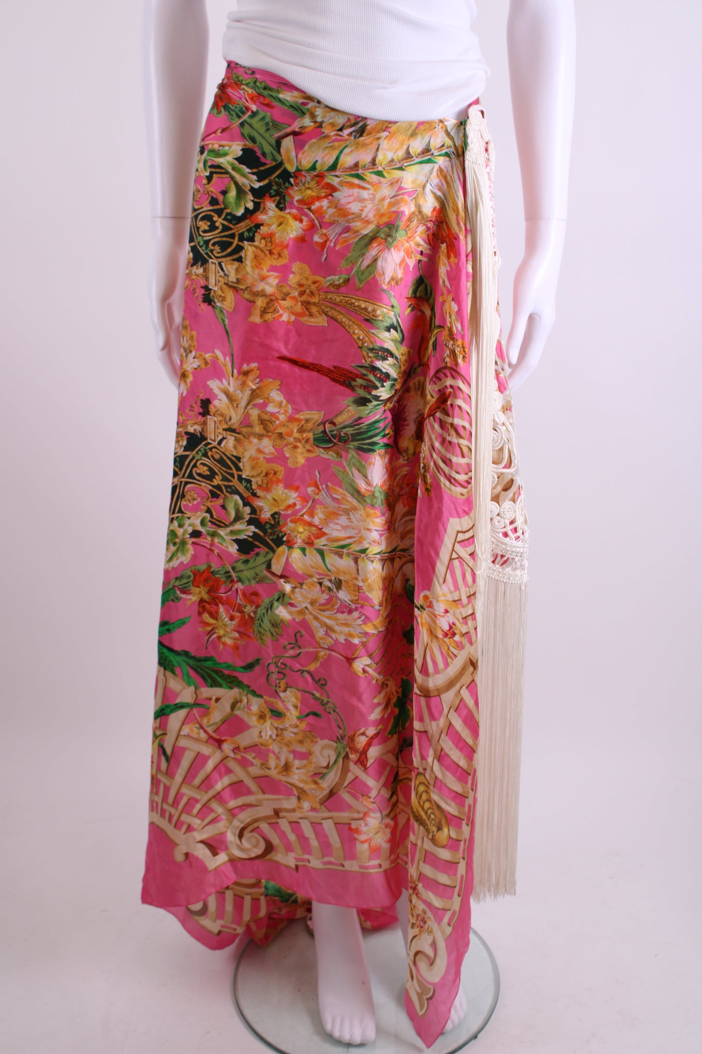 Christian Dior Summer 1995 Floral Sarong Pink/ Cream | O/S, Cream