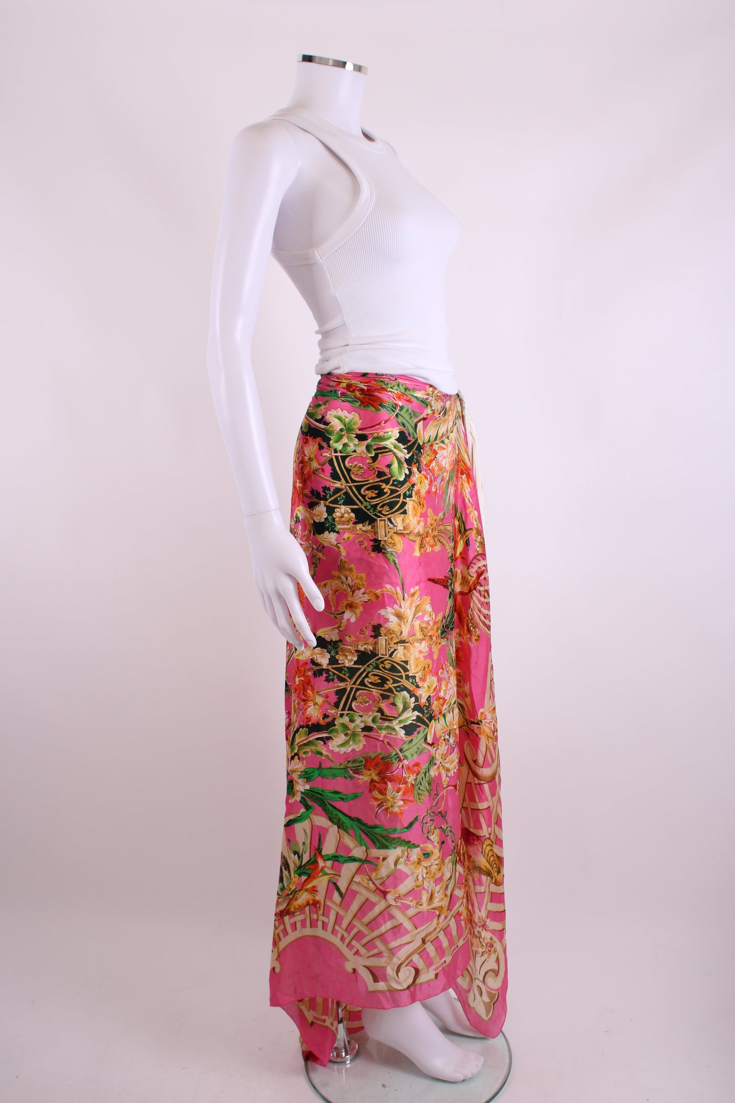 Christian Dior Summer 1995 Floral Sarong Pink/ Cream | O/S, Cream