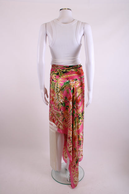 Christian Dior Summer 1995 Floral Sarong Pink/ Cream | O/S, Cream
