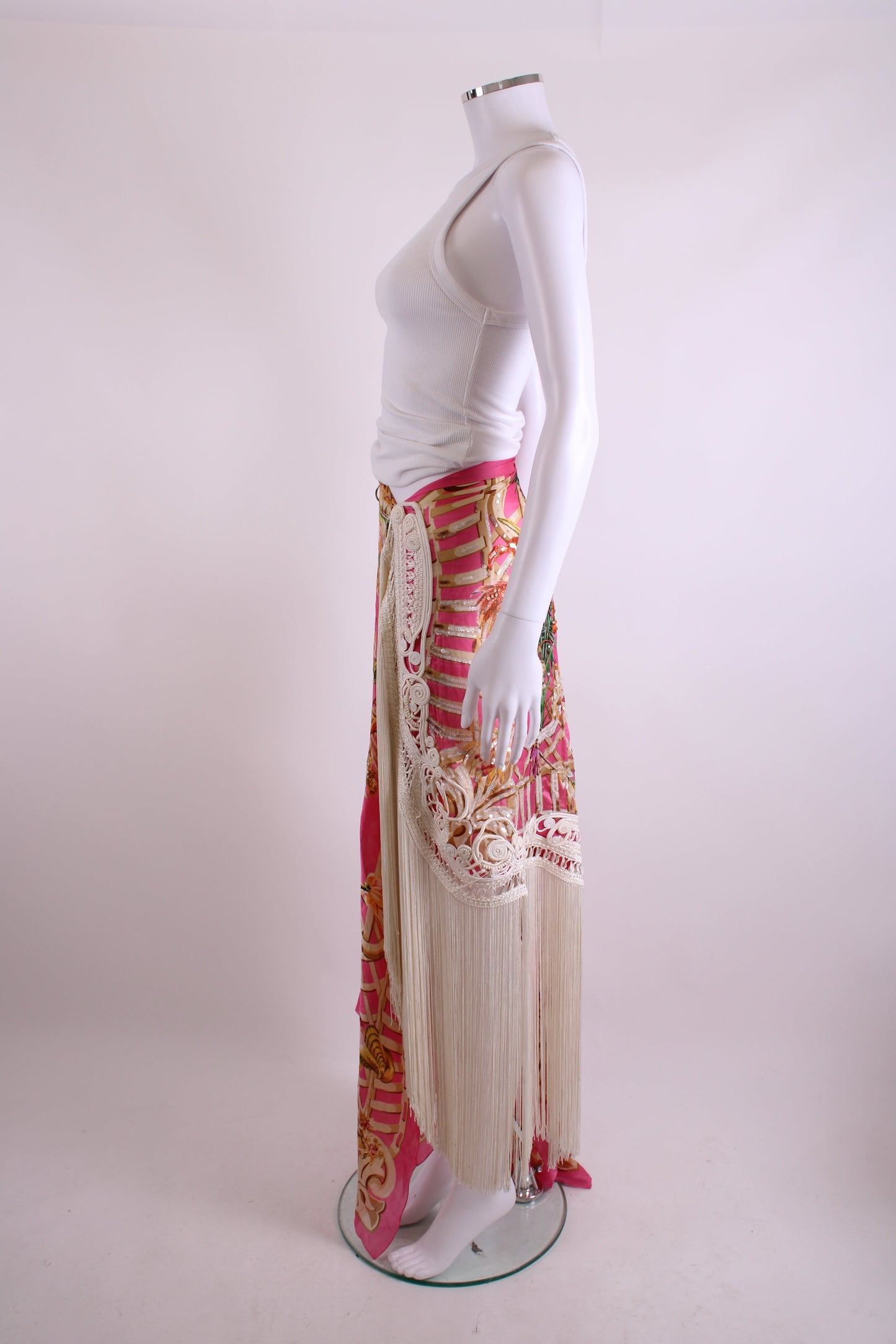 Christian Dior Summer 1995 Floral Sarong Pink/ Cream | O/S, Cream