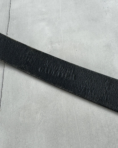 JEAN PAUL GAULTIER 90'S METAL CHROME & LEATHER BELT - M/L | O/S, Silver