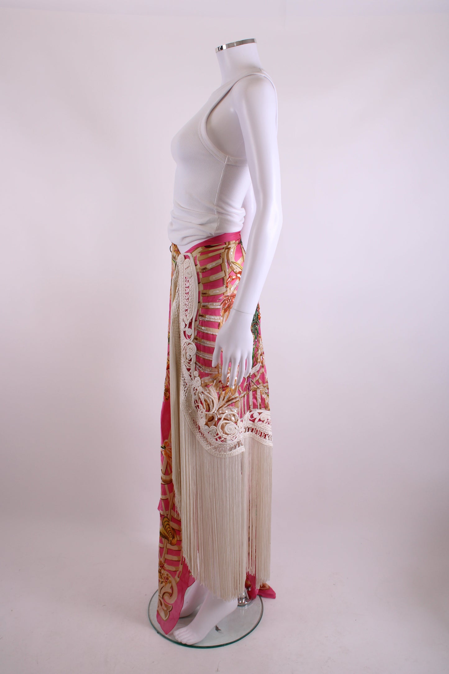 Christian Dior Summer 1995 Floral Sarong Pink/ Cream | O/S, Cream