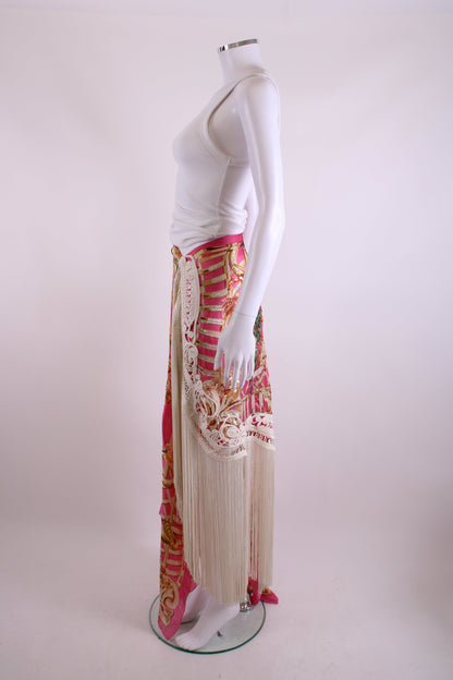 Christian Dior Summer 1995 Floral Sarong Pink/ Cream | O/S, Cream