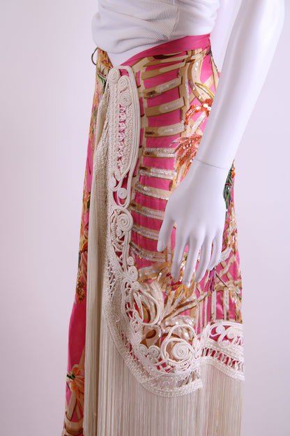 Christian Dior Summer 1995 Floral Sarong Pink/ Cream | O/S, Cream