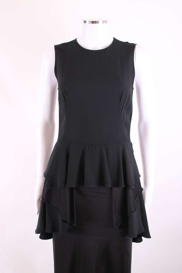 Alexander McQueen S/S Ruffle Hem Blouse Black S | Small, Black