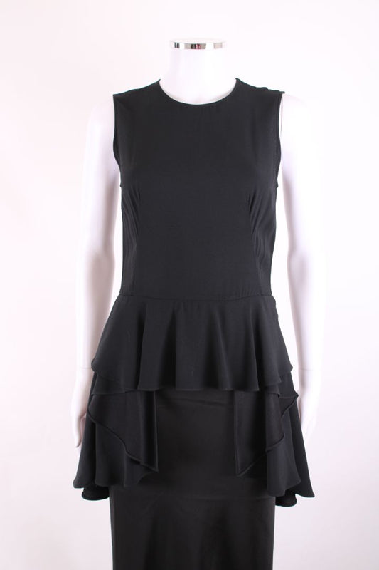 Alexander McQueen S/S Ruffle Hem Blouse Black S | Small, Black