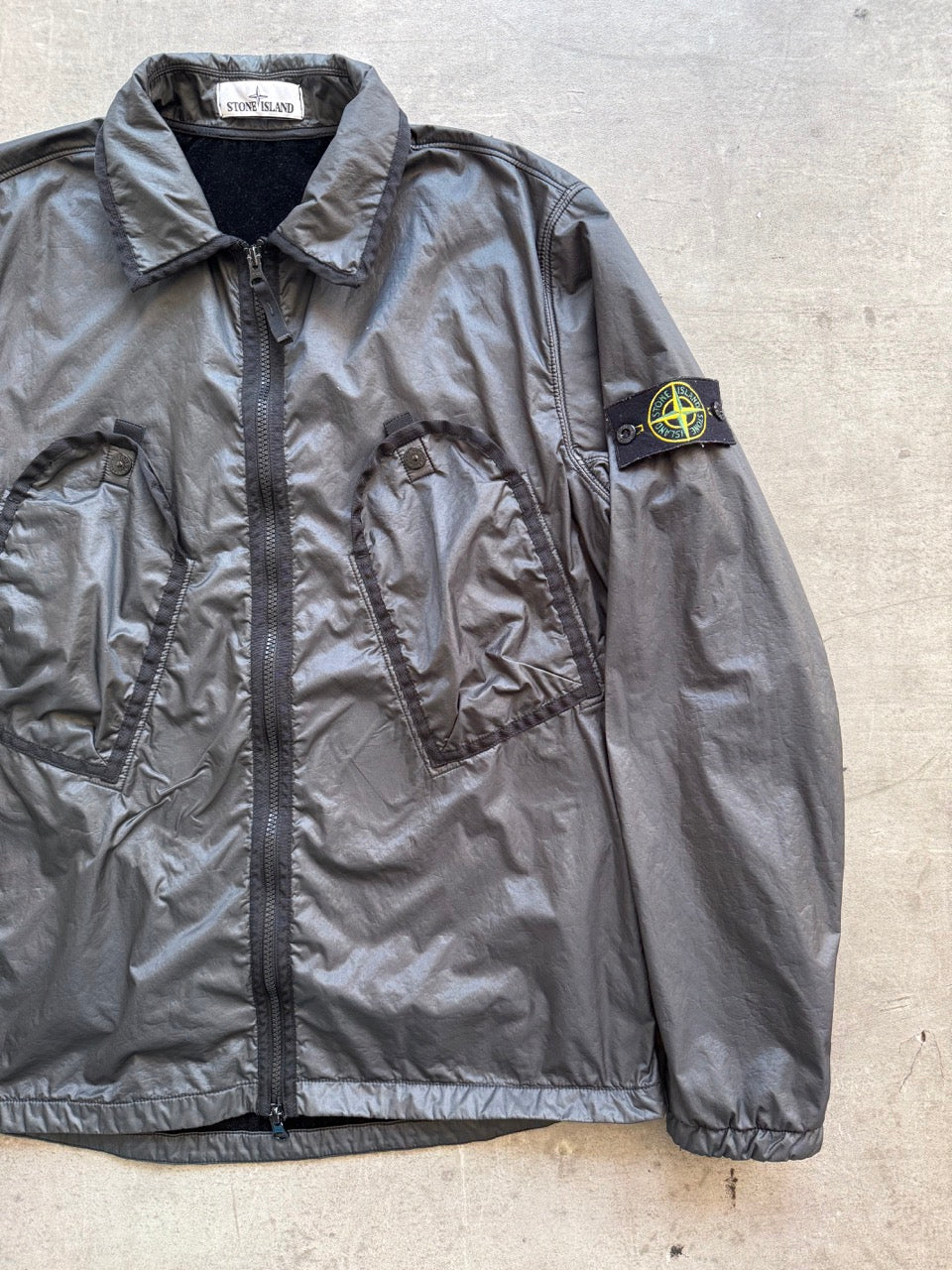 2019 Stone island Lamy Flock Overshirt | Medium, Black