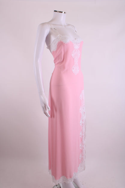 Christopher Kane Lace Trim Strap Detail Cami Dress Pink 8 | O/S, Pink