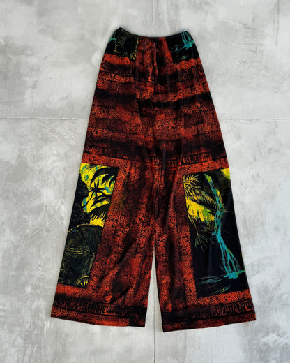 JEAN PAUL GAULTIER JPG 2000'S TROPICAL PRINT MESH TROUSER & TOP SET - S | Small, Multicoloured