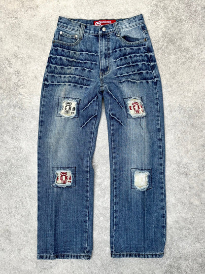 Ecko Unltd Distressed Patchwork Denim Jeans