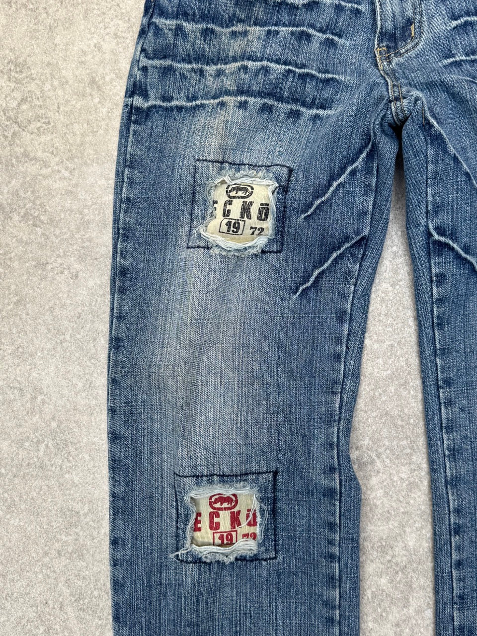 Ecko Unltd Distressed Patchwork Denim Jeans