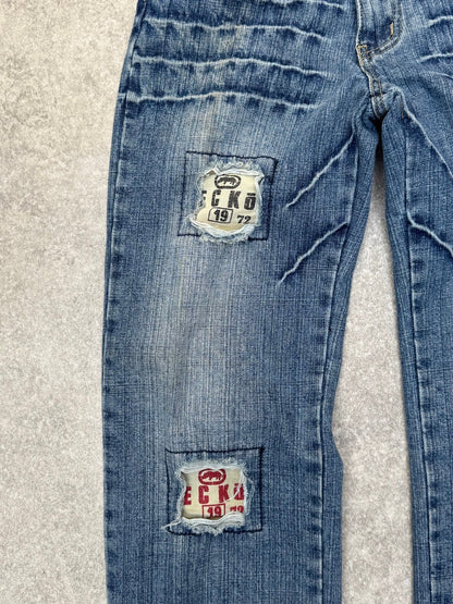Ecko Unltd Distressed Patchwork Denim Jeans