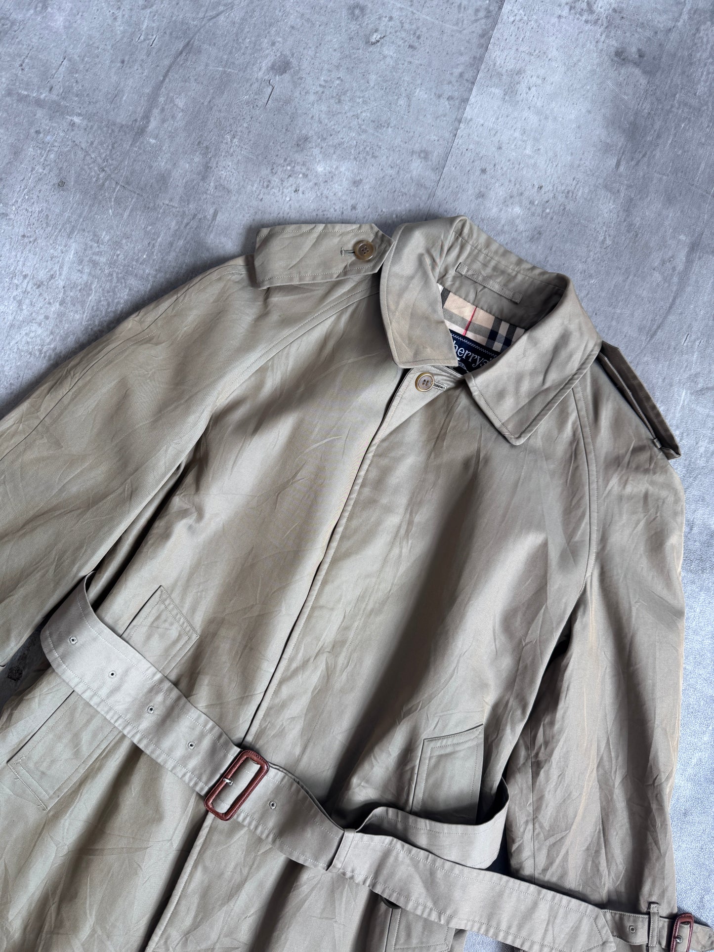 Burberry Single Breasted Olive Belted Trench
