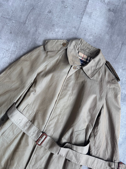 Burberry Single Breasted Olive Belted Trench
