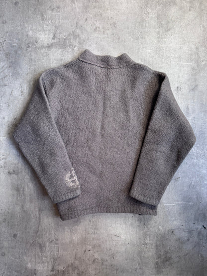 A/W 98' Stone Island Grey Lana Wool V Neck Sweater