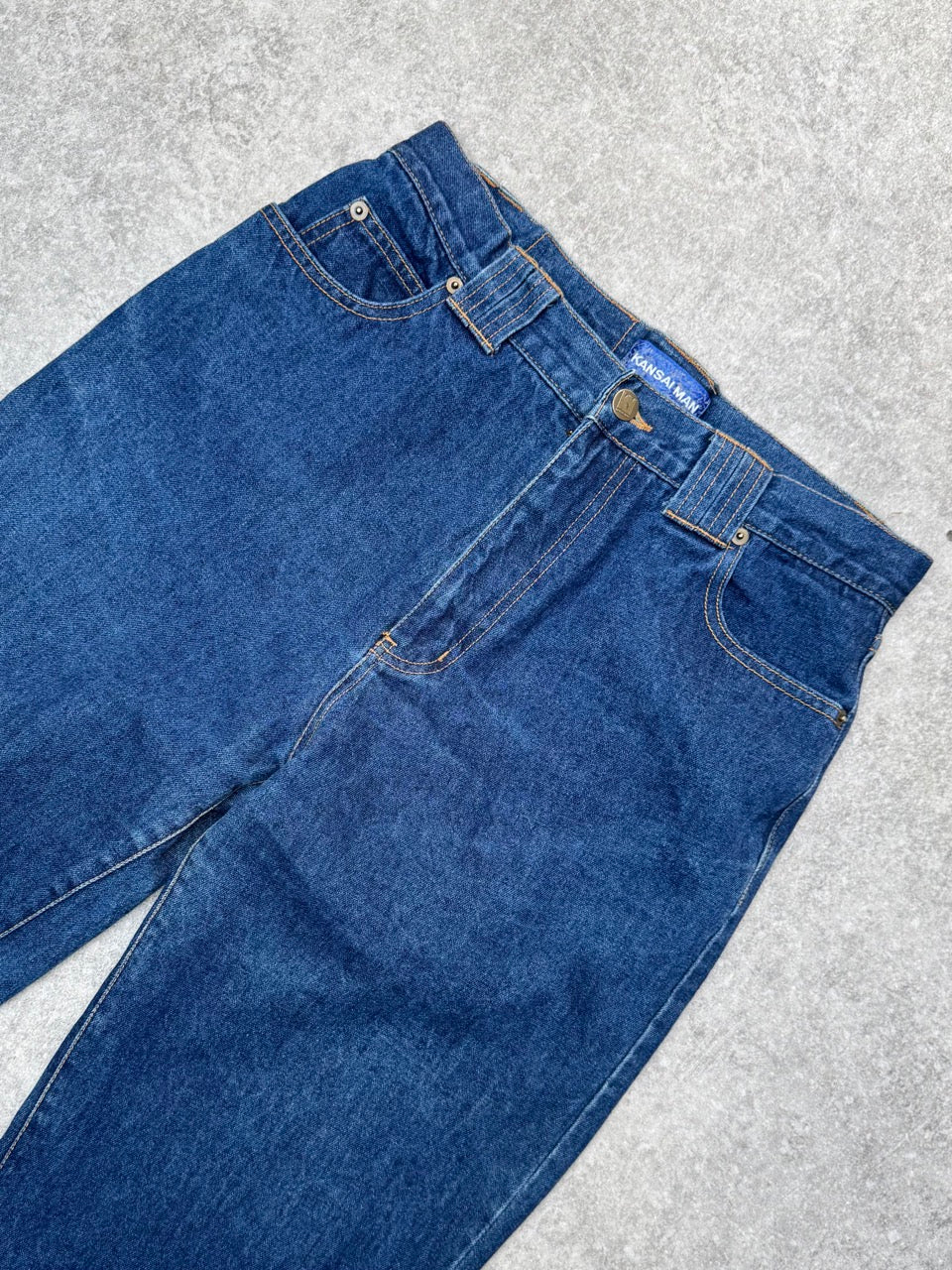 Kansai Man Dragon Embroidered Cropped Denim Jeans