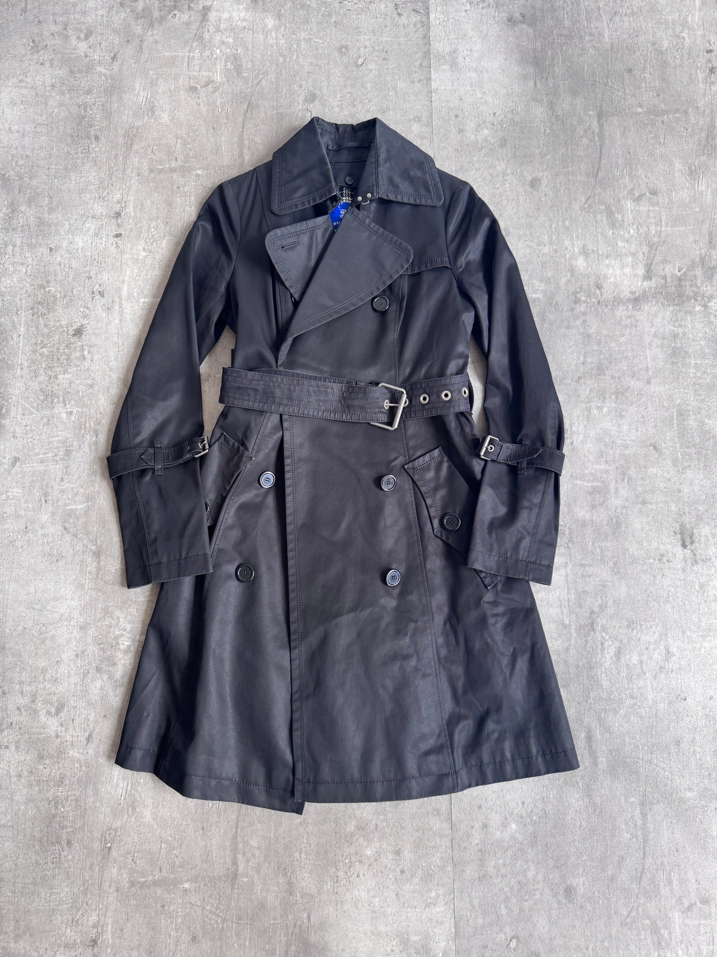 Burberry Wool Lined Double Breasted Black Trench