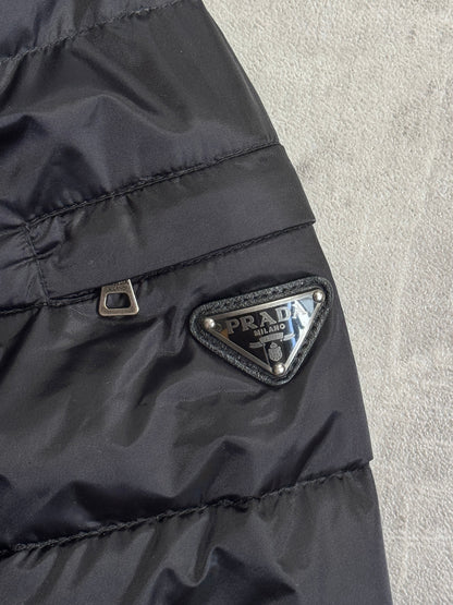 Prada Black Lightweight Nylon Down Puffer Jacket Art 290292