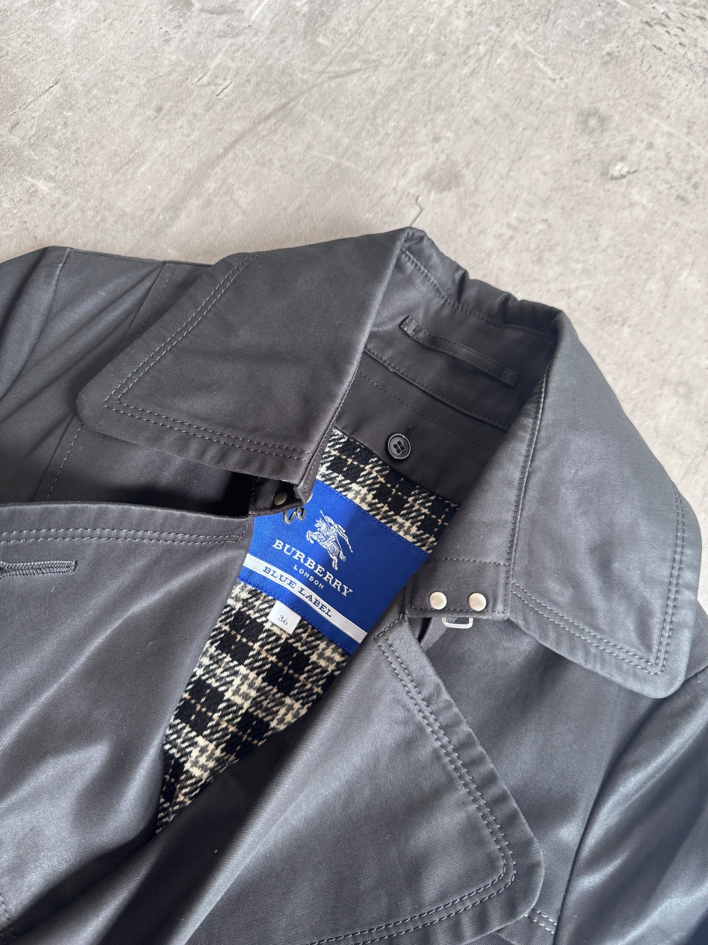 Burberry Wool Lined Double Breasted Black Trench