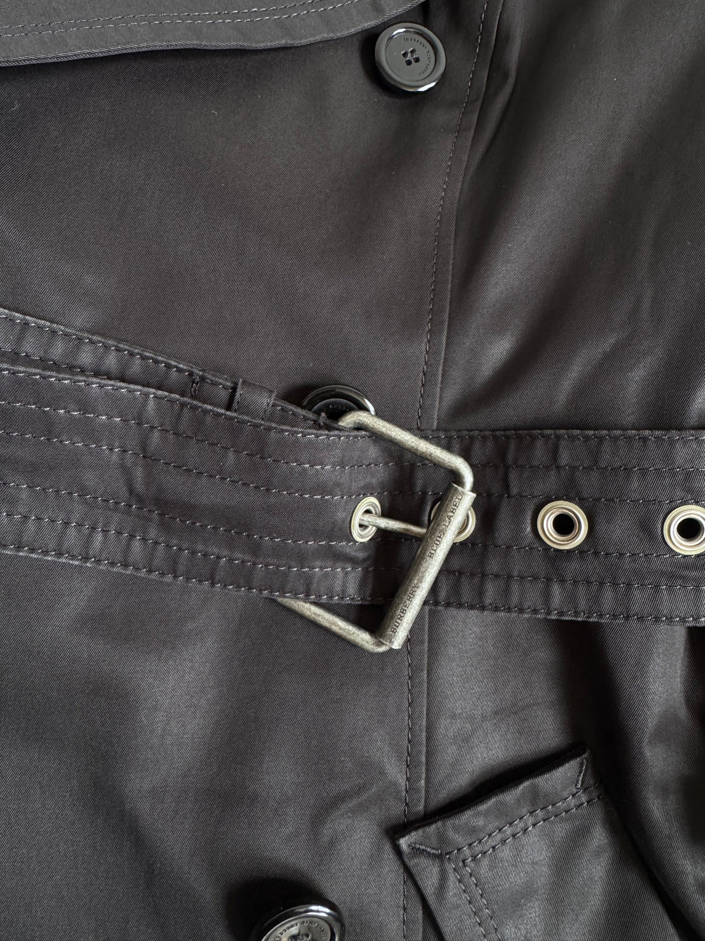 Burberry Wool Lined Double Breasted Black Trench