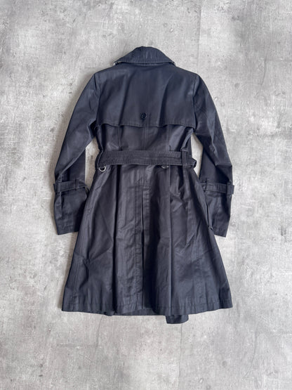 Burberry Wool Lined Double Breasted Black Trench
