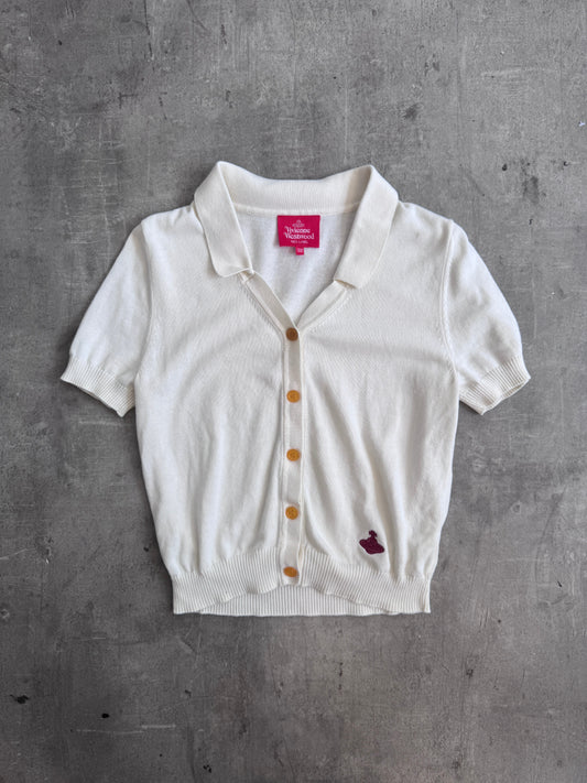 Vivienne Westwood Red Label Cream Orb Logo SS Cardigan | Extra Small, Multicoloured