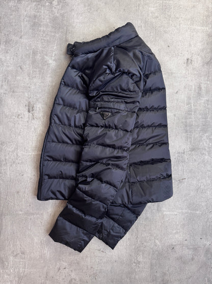 Prada Black Lightweight Nylon Down Puffer Jacket Art 290292