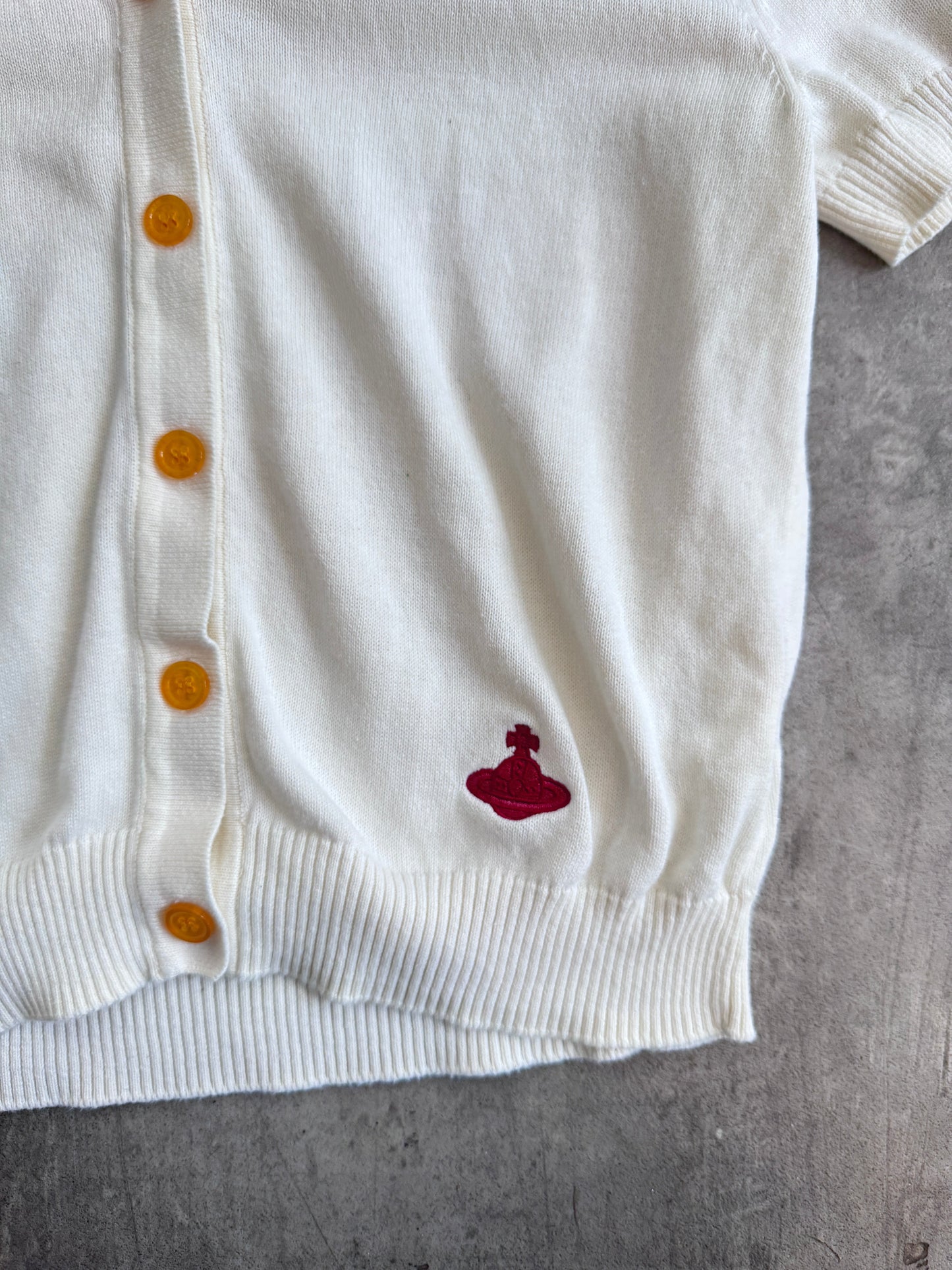 Vivienne Westwood Red Label Cream Orb Logo SS Cardigan | Extra Small, Multicoloured