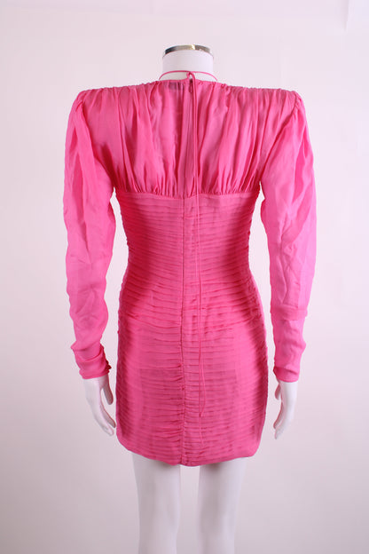 Magda Butrym Silk Flower Detail Mini Dress Pink 36 | O/S, Pink