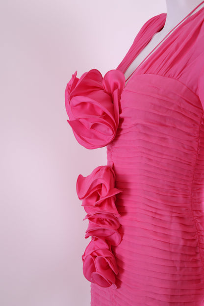 Magda Butrym Silk Flower Detail Mini Dress Pink 36 | O/S, Pink