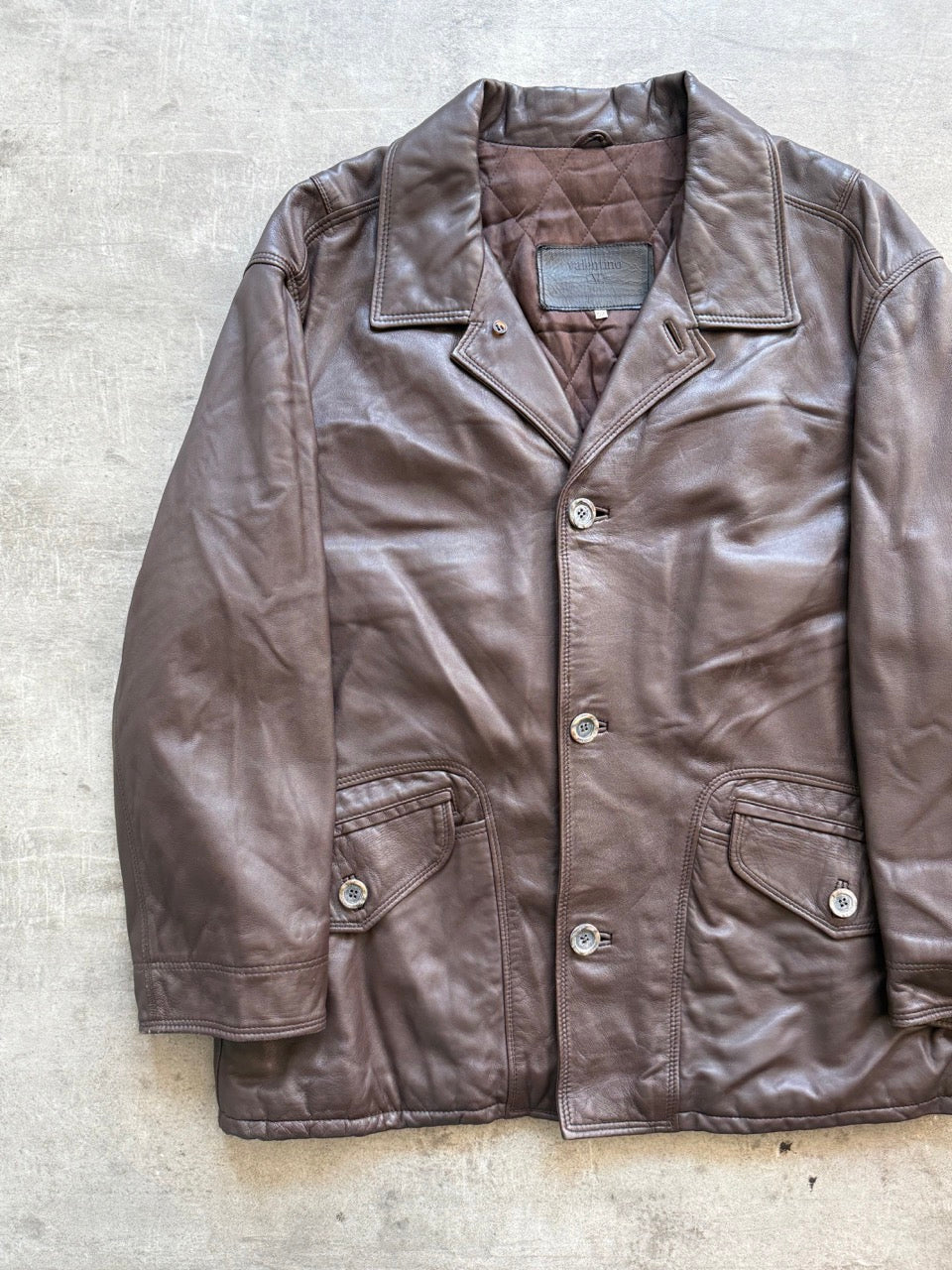 1980 Valentino Mid-length Leather Jacket | Extra Large, Multicoloured