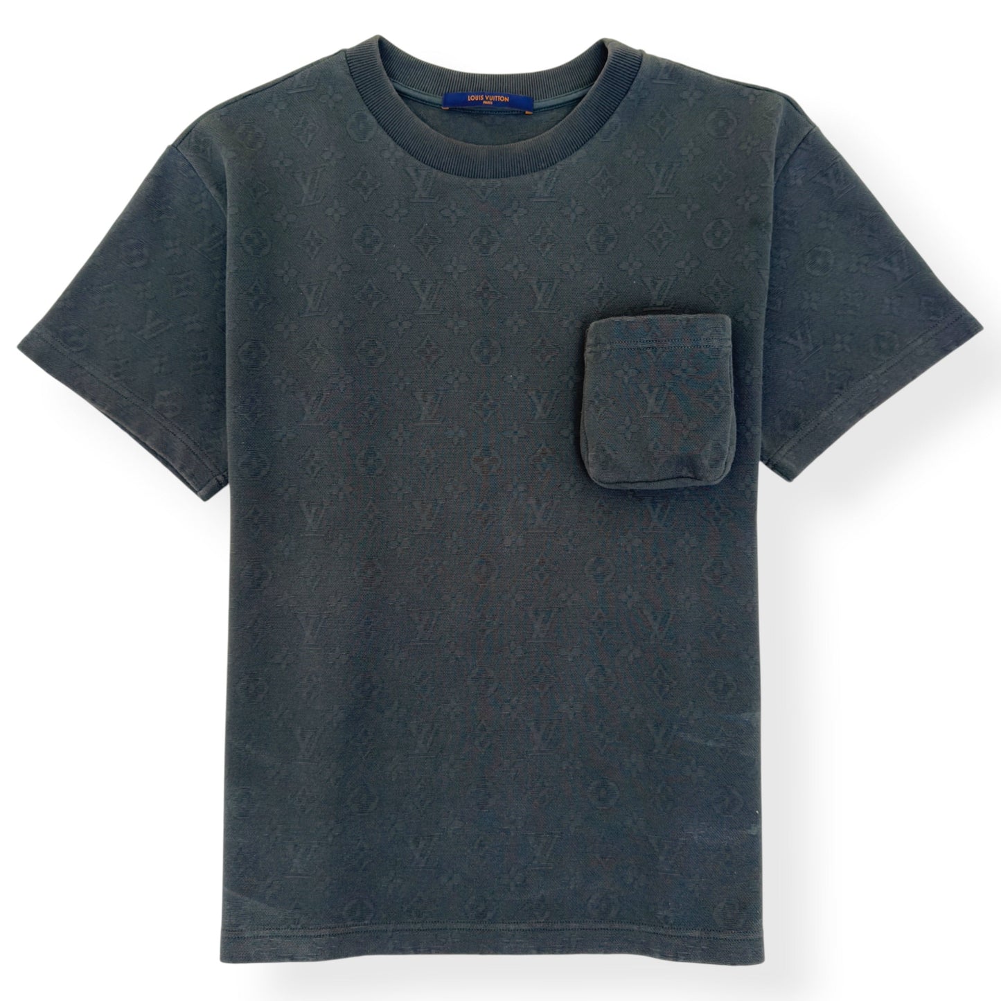 LOUIS VUITTON MONOGRAM SIGNATURE 3D POCKET T-SHIRT GREEN M | Medium, Green